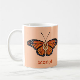 Personlig November Citrine Monarch Butterfly Kaffemugg