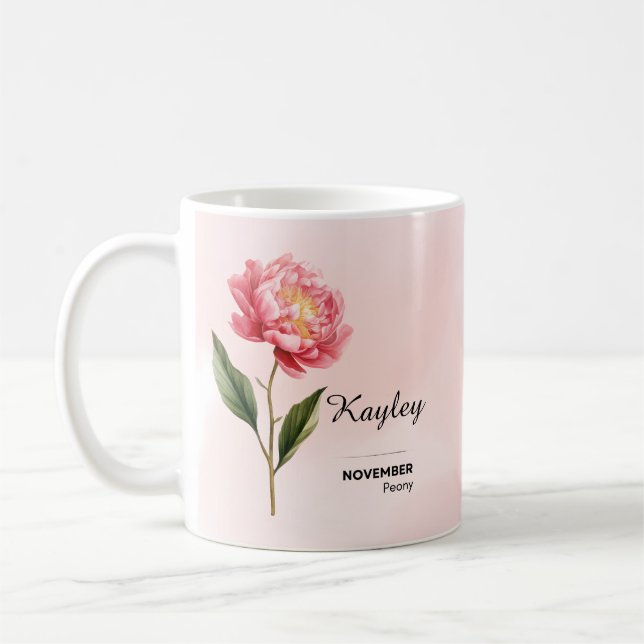 Personlig November Flower Mugg (Vänster)
