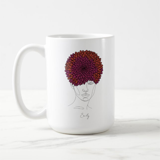 Personlig november födelsedagsblomma porträtt kaffemugg (Vänster)