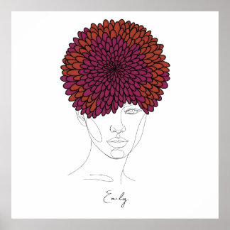 Personlig november födelsedagsblomma porträtt poster