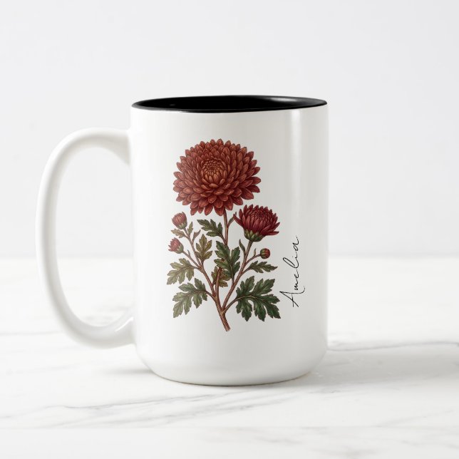 Personlig november födelsemånad blomma kopp (Vänster)