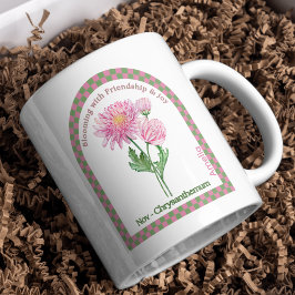 Personlig november födelsemånadsblomma kaffemugg