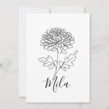 Personlig november krysantemum födelsedagsblomma