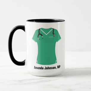 Personlig NP Nurse Practister Aqua Scrubs Mugg