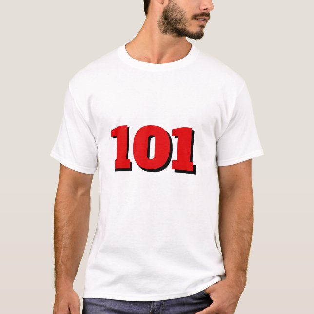 Personlig nr 101 i rött T-Shirt (Framsida)
