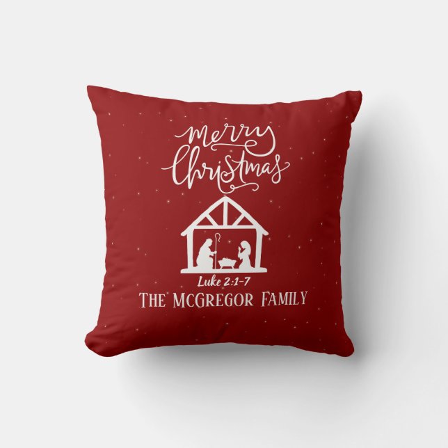 Personlig Ntivity Red jul Family Namn Kudde (Framsida)