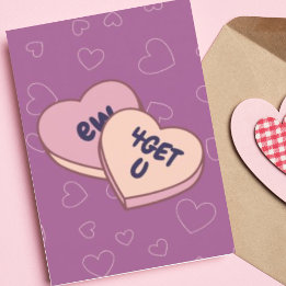 Personlig nu Candy Heart Modern Anti-Valentineser Helgkort