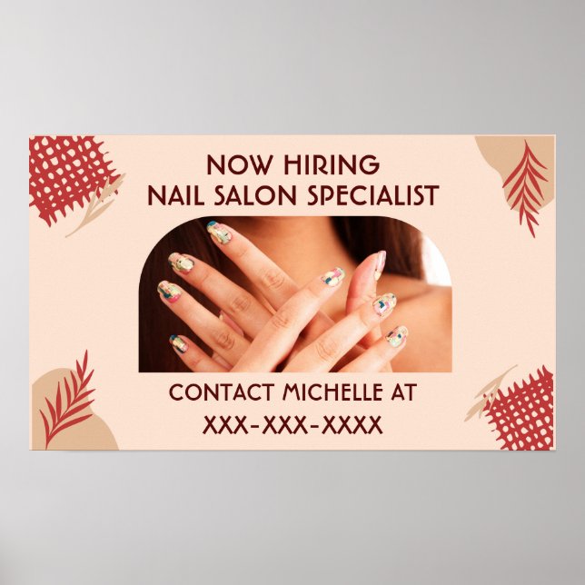 Personlig nu söker vi nagelsalongsspecialist poster (Framsidan)