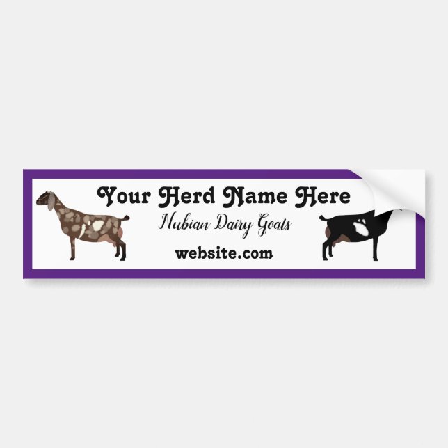 Personlig Nubian Dairy Goat Bumper Sticker Bildekal (Framsidan)