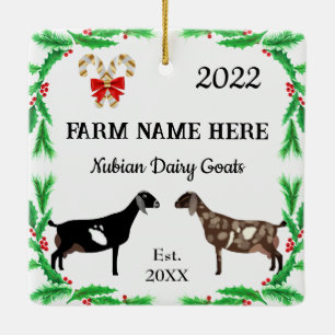 Personlig Nubian Dairy Goat Farm jul Julgransprydnad Keramik