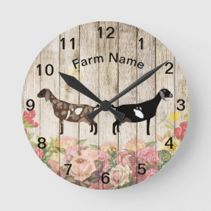 Personlig Nubian Dairy Goat Farm Round Clock Rund Klocka