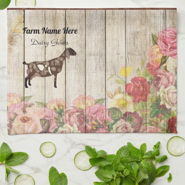 Personlig Nubian Dairy Goat Kitchen Towel Kökshandduk (Vikta)