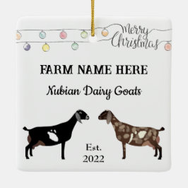Personlig Nubian Dairy Goat White-jul Julgransprydnad Keramik