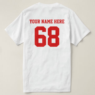 Personlig Nummer Namn Red Tee