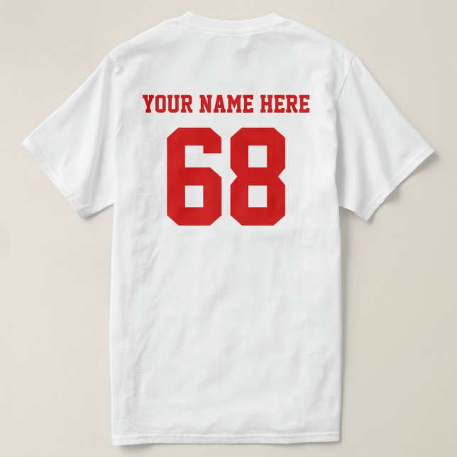 Personlig Nummer Namn Red Tee (Design baksida)