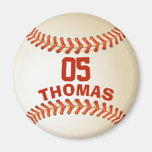 Personlig nummer och Namn baseball Magnet