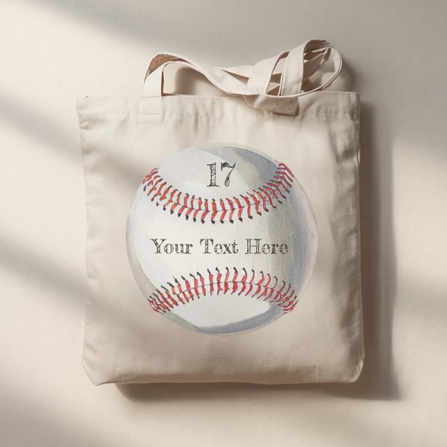 Personlig nummer och namn baseboll bak & fram tygkasse (Skapare uppladdad)