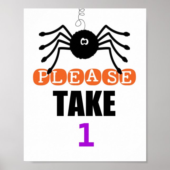 Personlig Nummer Spider Halloween Ta Poster (Framsidan)