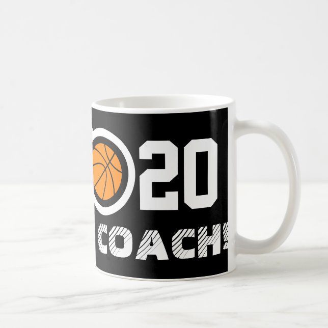 Personlig numrerad 20 basketkopp | Kan anpassas Kaffemugg (Höger)