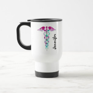 Personlig Nurse Caduceus Medical Rosa Teal Resemugg