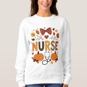 Personlig Nurse - Cute Pumpkin & Höst löv T Shirt