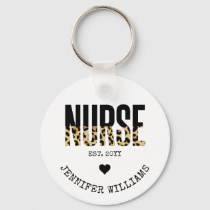 Personlig Nurse Est Cheetah Nurse-uppskattning Nyckelring