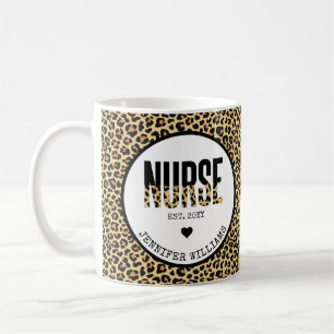 Personlig Nurse Est Cheetah RN Studenten Kaffemugg