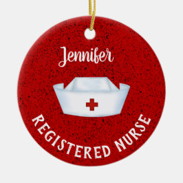 Personlig Nurse Hat Julgransprydnad Keramik
