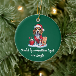 Personlig Nurse Hund älskare Beagle jul Julgransprydnad Keramik