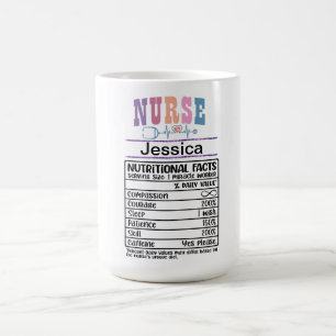 Personlig Nurse Nutritional Facts Funny Mug Kaffemugg