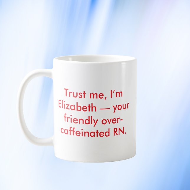 Personlig Nurse RN med eget namn och Färg Kaffemugg (Skapare uppladdad)