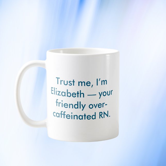 Personlig Nurse RN med eget namn och Färg Kaffemugg (Skapare uppladdad)
