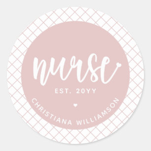 Personlig Nurse RN studenten Elegant Runt Klistermärke