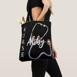 Personlig Nurse Stethoscope Minimalist Black Tygkasse