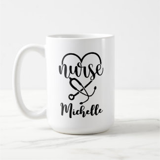 Personlig Nurse Stethoscope Minimalist Teckning Kaffemugg
