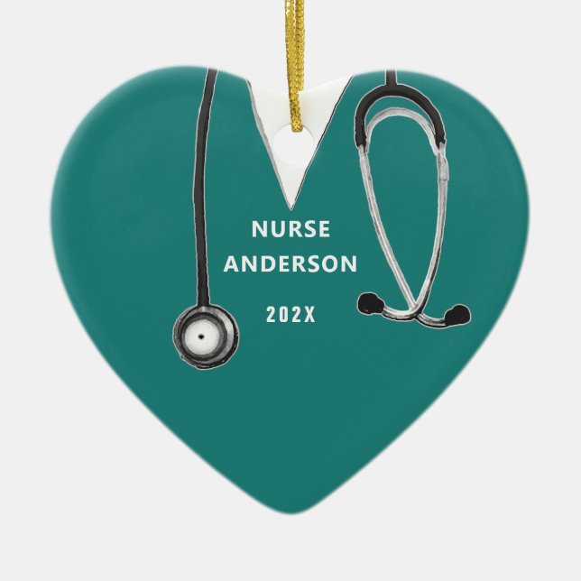 Personlig Nurse Studenten Gift Julgransprydnad Keramik (Framsidan)