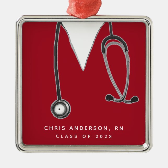 Personlig Nurse Studenten Gift Metall Ornament (Framsidan)