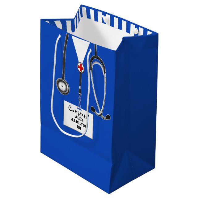 Personlig Nurse Studenten Medium Gift Bag (Framsidan Vinklad)