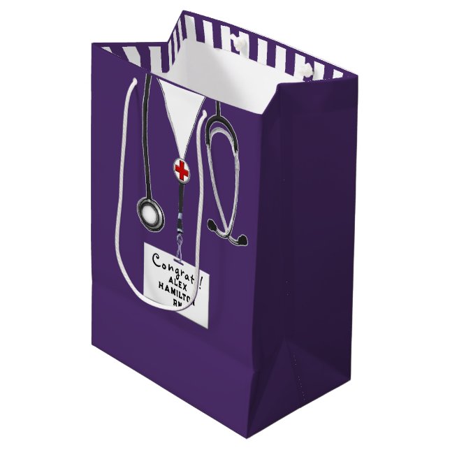 Personlig Nurse Studenten Medium Gift Bag (Framsidan Vinklad)