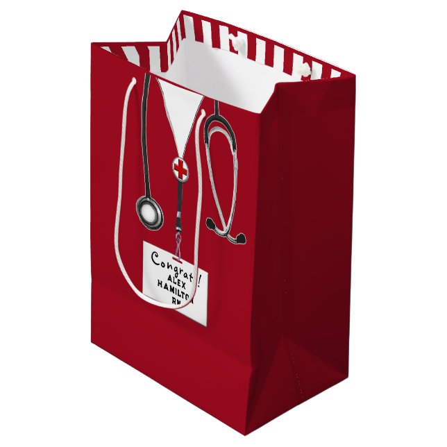 Personlig Nurse Studenten Medium Gift Bag (Framsidan Vinklad)