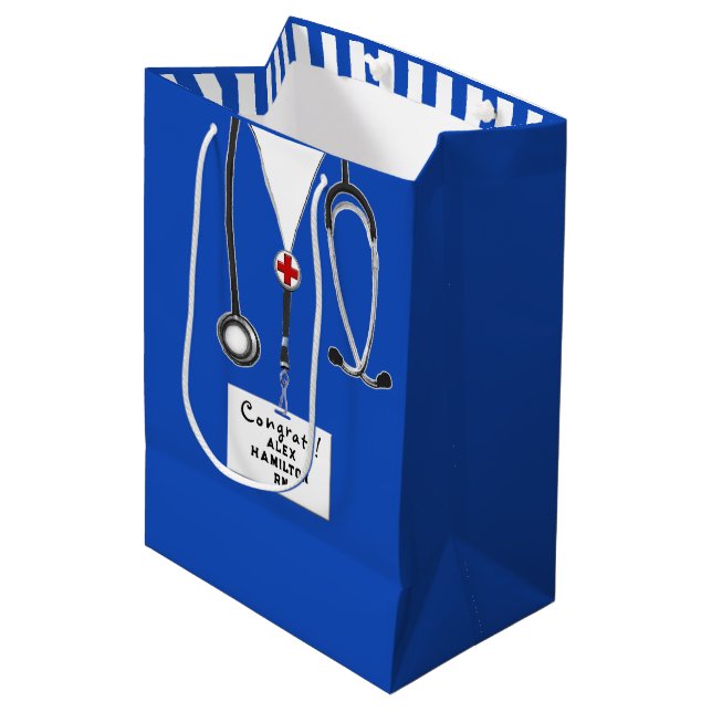 Personlig Nurse Studenten Medium Gift Bag (Framsidan Vinklad)