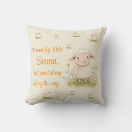 Personlig Nursery Decor, Cute Sheep, Anpassningsba Kudde