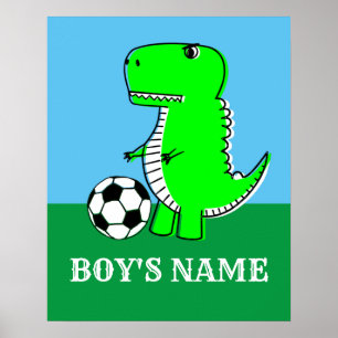 Personlig Nursery Decor Dino Boys Namn Poster
