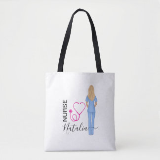 Personlig Nursery Heart Stethoscope Tote Bag Tygkasse