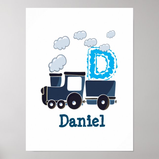 Personlig Nursery Namn Art for Boy Poster (Framsidan)