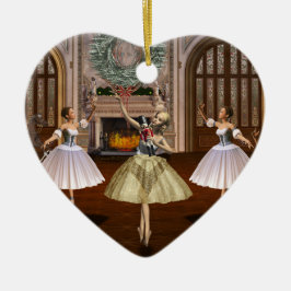 Personlig Nutcracker Ballerina Heart Ornament