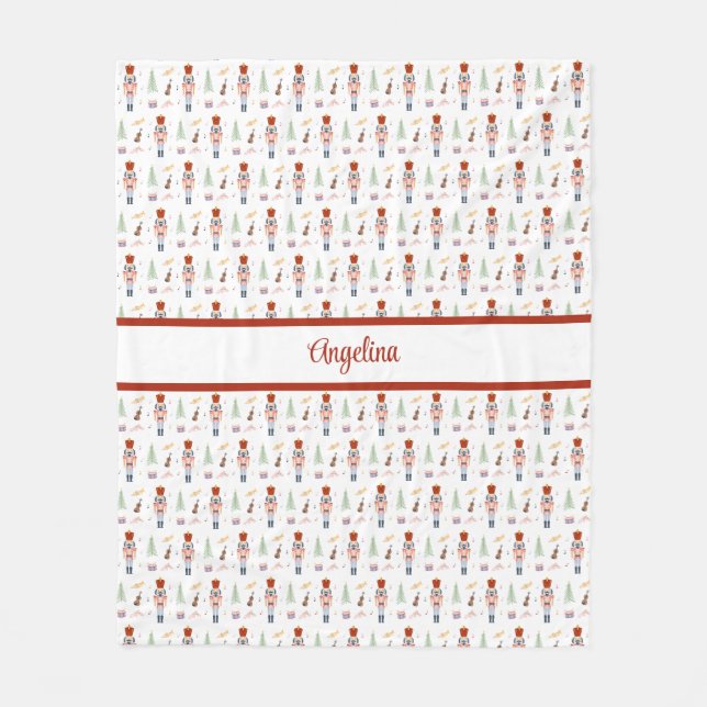 Personlig Nutcracker Ballet Music Helgdag Fleecefilt (Framsidan)