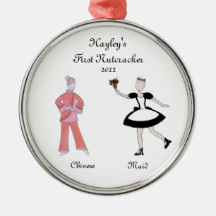 Personlig Nutcracker Chinese Tea/Maid Keepsaké Julgransprydnad Metall