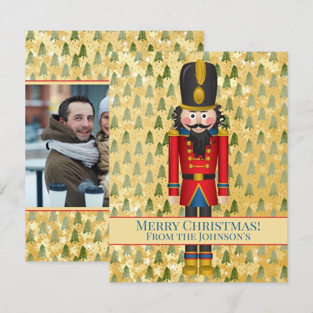 Personlig Nutcracker Photo Julafton jul Kort (Fram/baksida)