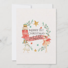 Personlig Nutcracker-tema Första julkortet Julkort